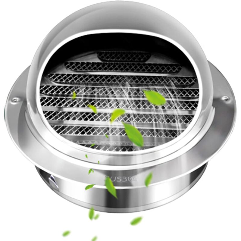 foto del prodotto rapanda griglia di ventilazione rotonda da 150 mm, cappuccio in acciaio inossidabile 304 con maglia.