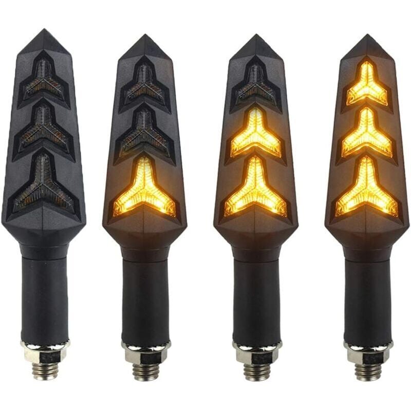foto del prodotto rapanda indicatori di direzione per moto, indicatori di direzione scorrevoli, 12 v, 12 lampadine a led per moto, scooter, quad, cruiser,