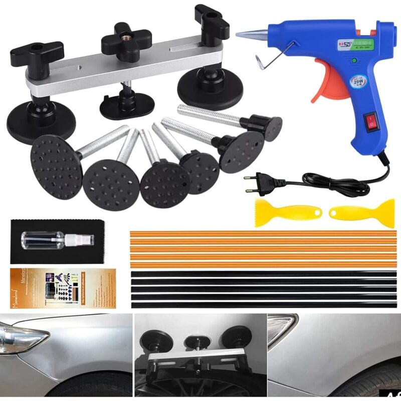 foto del prodotto rapanda kit per rimozione ammaccature senza vernice, strumenti per riparazione carrozzeria auto, kit per riparazione ammaccature auto con pistola