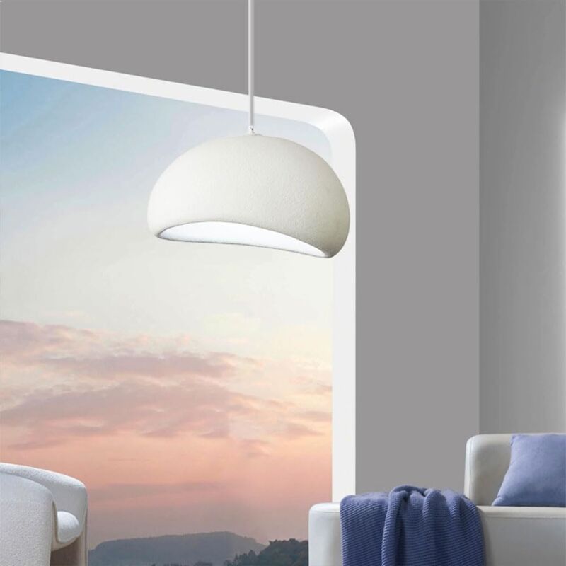 foto del prodotto rapanda lampada a sospensione in polietilene bianco, lampadario moderno in stile giapponese, elegante lampada a sospensione, illuminazione interna