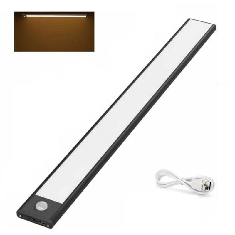 foto del prodotto rapanda lampada da armadio a led 1 pezzo, illuminazione a barra led 3000k, cucina 220v nero