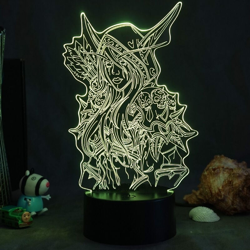 foto del prodotto rapanda lampada da illusione 3d per luce notturna per world of warcraft b luce notturna 3d con telecomando touch 16 colori che cambiano regalo di