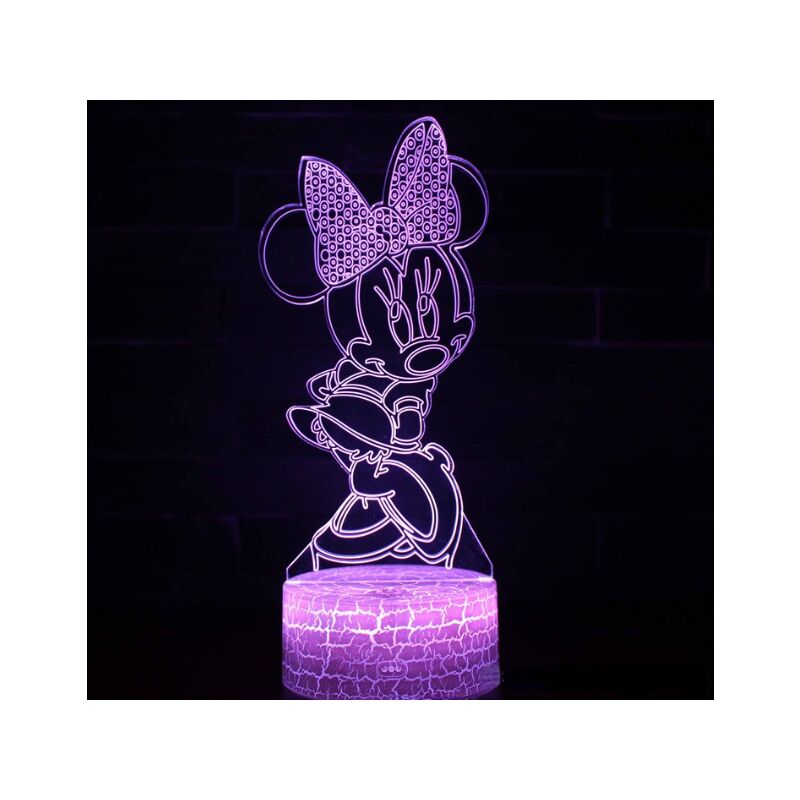 foto del prodotto rapanda lampada da illusione lampada da notte minnie mouse luce notturna a led 3d con controllo touch regalo di compleanno di natale per bambini