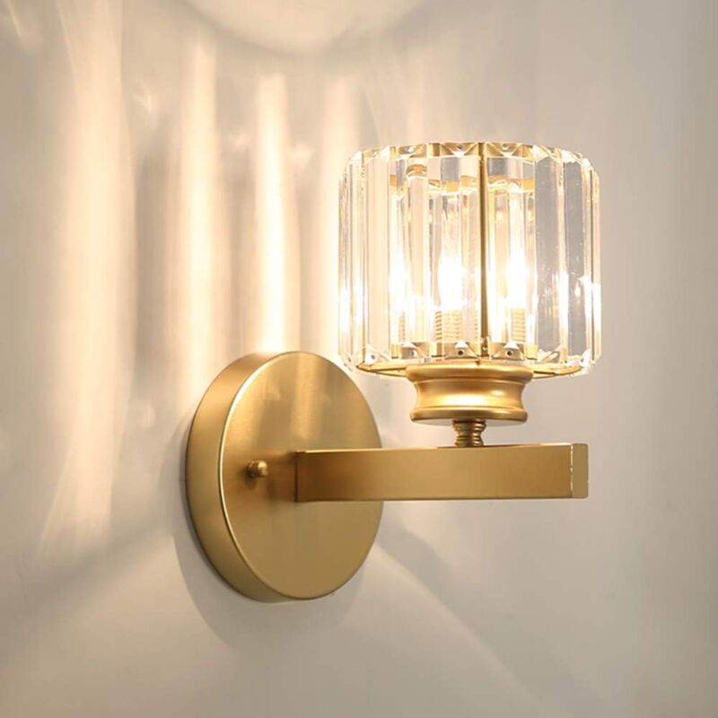 foto del prodotto rapanda lampada da parete a led in metallo, postmoderna, squisita lampada da parete in cristallo, decorazione per la casa, lampada da parete per