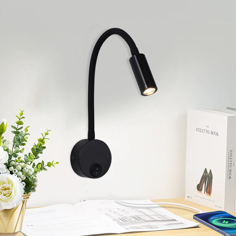 foto del prodotto rapanda lampada da parete a led moderna e semplice con interruttore, illuminazione da comodino per interni, luce bianca calda creativa, lampada da