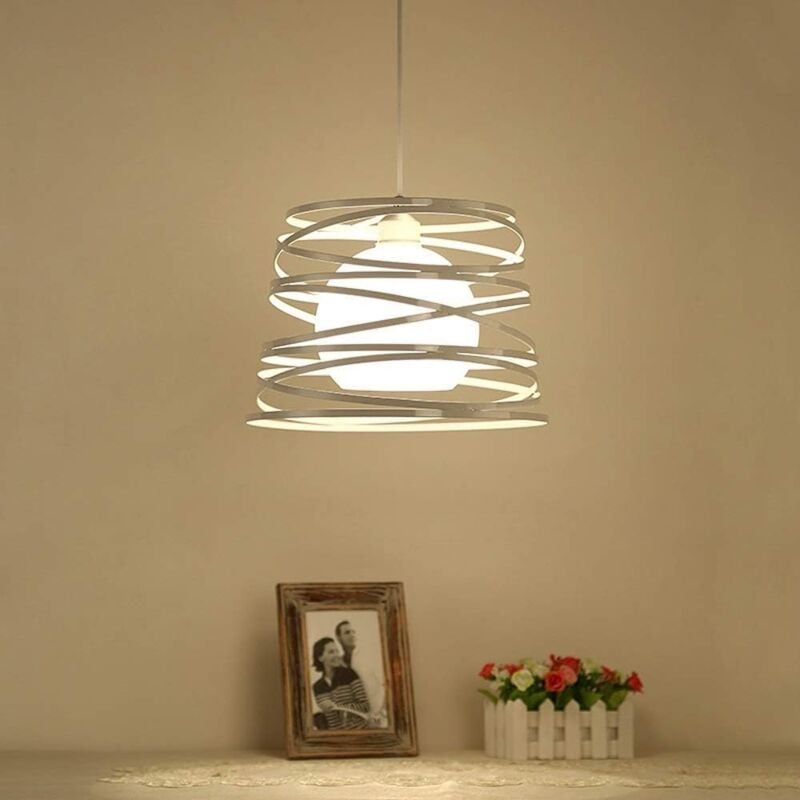 foto del prodotto rapanda lampadario in ferro nordico postmoderno a testa singola e27, plafoniera a spirale, ristorante bar internet c piccolo lampadario,