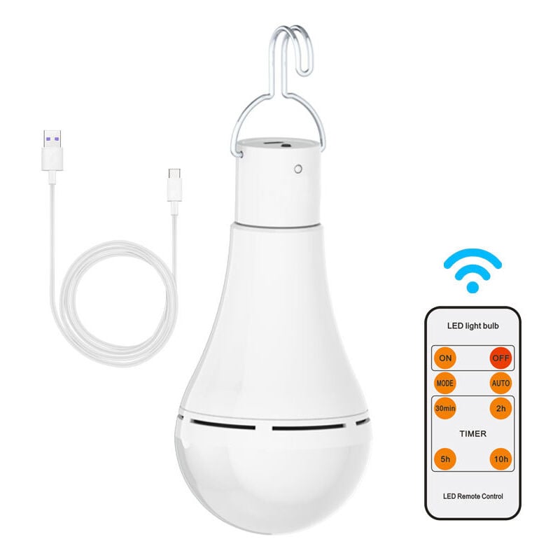 foto del prodotto rapanda lampadina ricaricabile usb con telecomando, lampadine a batteria led da 7w, lampadina e27 dimmerabile touch con funzione di