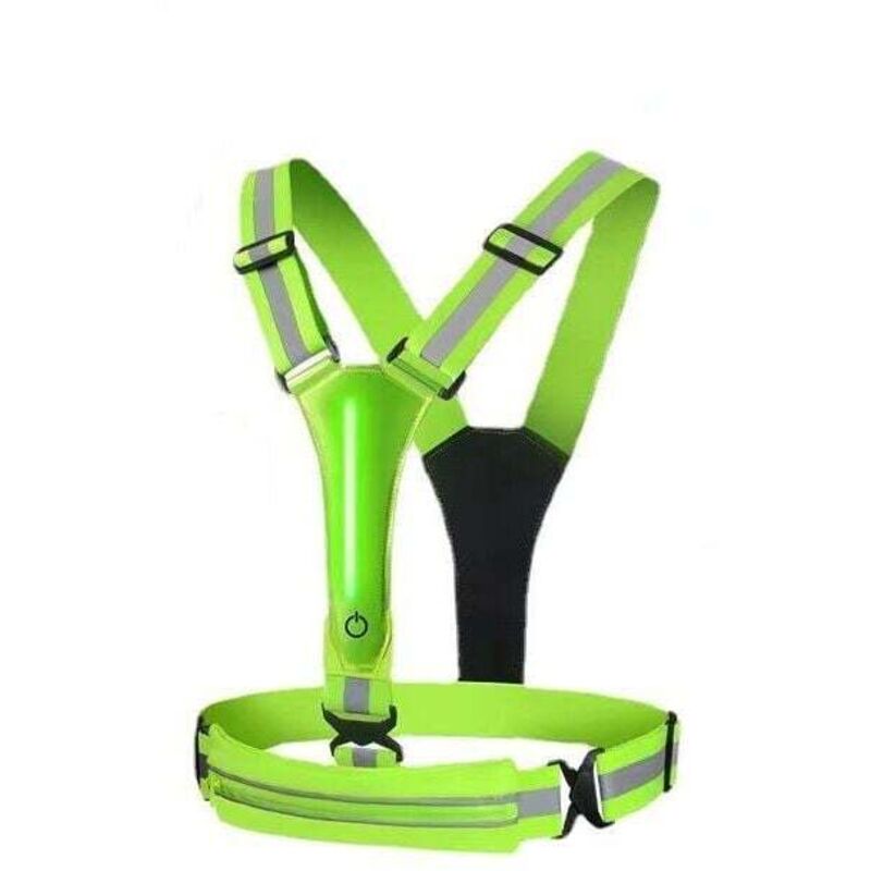 foto del prodotto rapanda led di sicurezza ricaricabile tramite usb, gilet da corsa riflettente a led per la corsa, gilet da ciclismo lampeggiante ricaricabile
