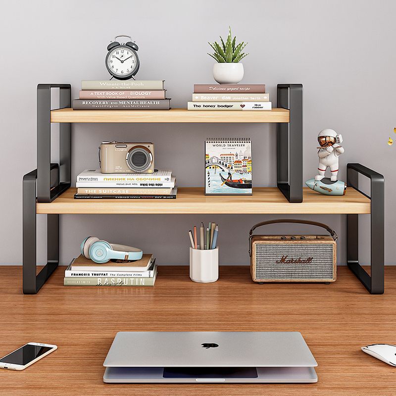 foto del prodotto rapanda libreria alta, 3 ripiani industriali, scaffali in legno, ripiani moderni per soggiorno espositore etagere a tre strati lungo 50 cm
