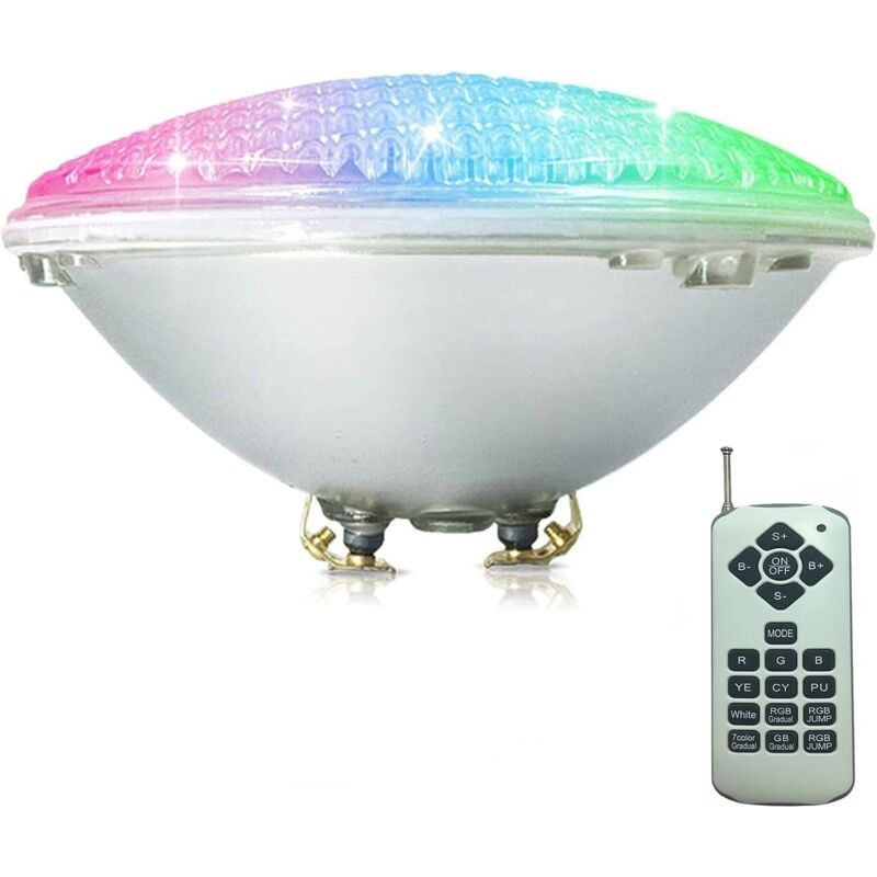 foto del prodotto rapanda luce per piscina a led par56, luce per piscina rgb da 40 w, lampada per piscina impermeabile ip68 con telecomando, faretto subacqueo, faro