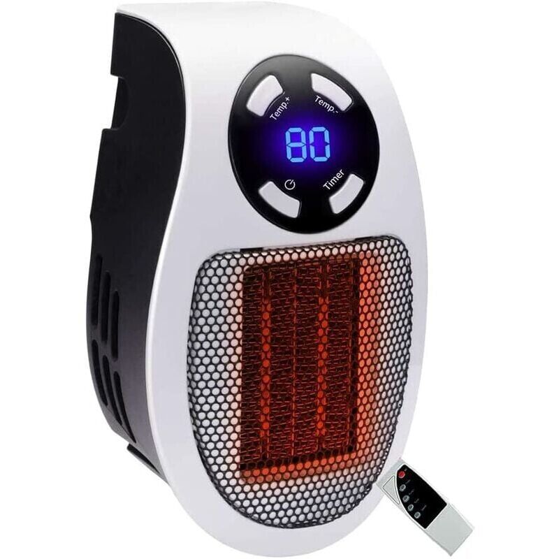 foto del prodotto rapanda mini riscaldatore in ceramica soffiata da 500 watt, riscaldatore economico su stantuffi con termostato e timer