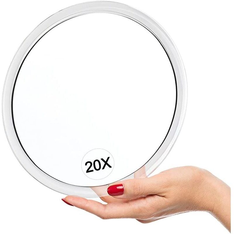 foto del prodotto rapanda miroir grossissant, 20x grossissant miroir avec ventouses 15cm rond parfait pour le miroir de maquillage pilation limination des