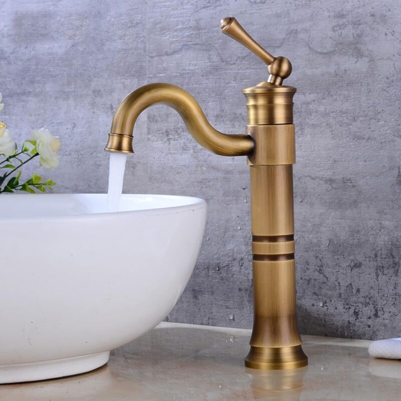 foto del prodotto rapanda miscelatore lavabo vintage miscelatore lavabo bagno rubinetto lavabo girevole a 360 in ottone antico miscelatore lavabo bagno monoforo