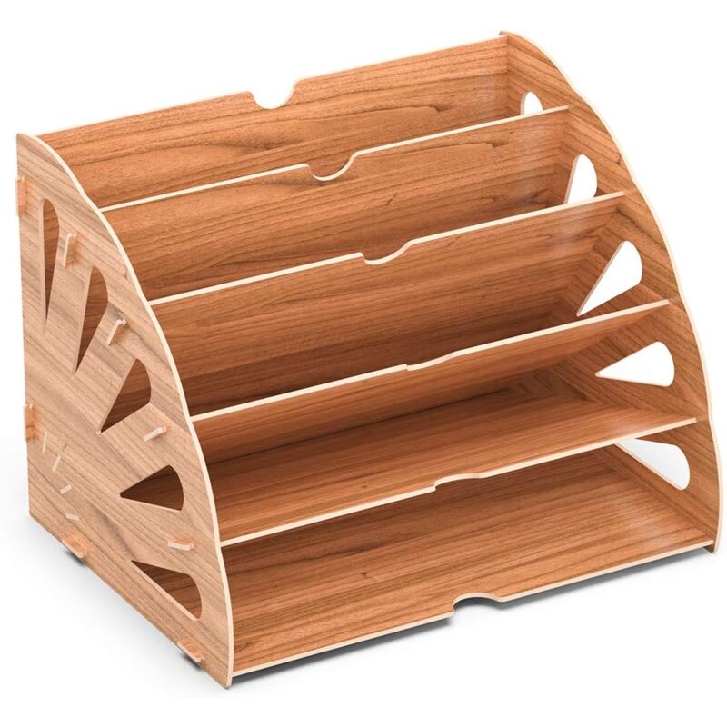 foto del prodotto rapanda organizzatore da scrivania in legno per ufficio, scatola per cartelle, lettere, documenti a4, documenti a