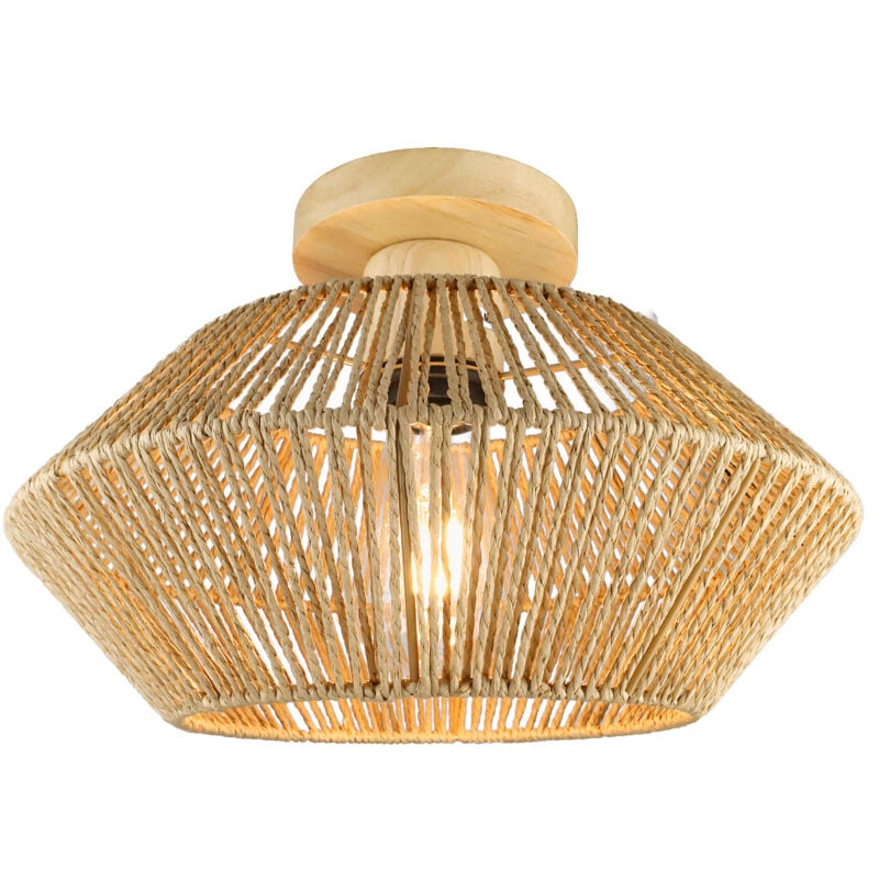 foto del prodotto rapanda paralume decorativo da soffitto a led in vimini rattan semi incasso per cucina, camera da letto, sala da t , bagno di famiglia
