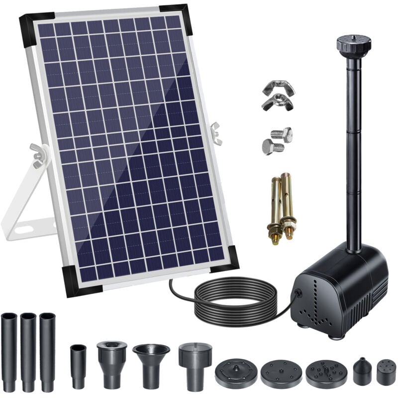 foto del prodotto rapanda pompa per fontana solare da 18 v 10 w, 1000 l h, con pannello solare di grandi dimensioni e ugelli, circolazione dell acqua con ossigeno,