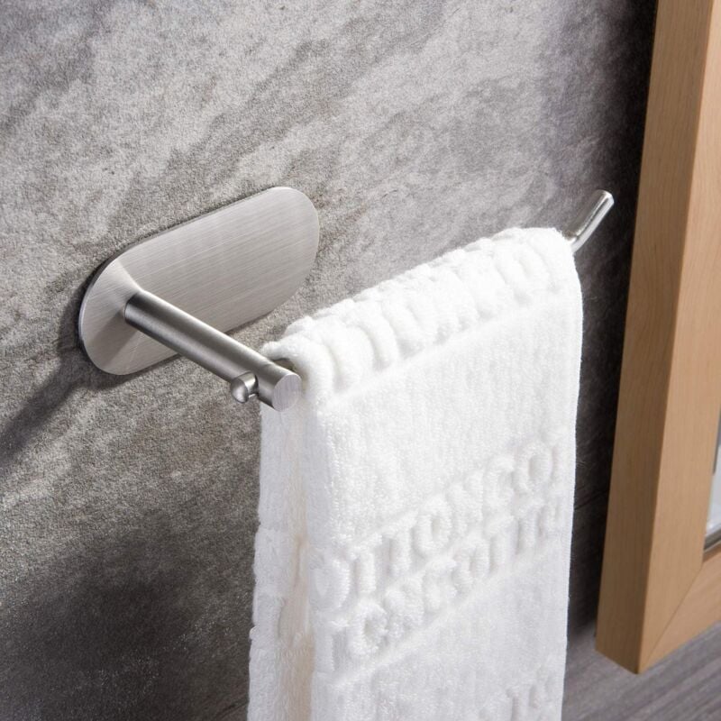 foto del prodotto rapanda portasciugamani autoadesivo ad anello portasciugamani per bagno, cucina, portasciugamani da attaccare al muro, acciaio inossidabile