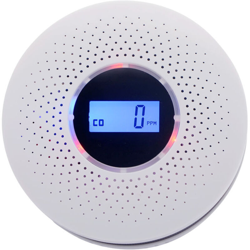 foto del prodotto rapanda rilevatore combinato di fumo e monossido di carbonio con display digitale e allarme sonoro e luminoso, rilevatore di fumo e monossido di