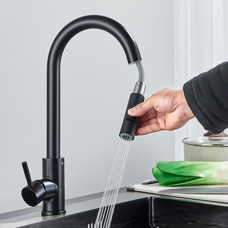 foto del prodotto rapanda rubinetto da cucina estraibile, rubinetto per lavabo ruotabile a 360 con doccetta estraibile, miscelatore monocomando rubinetto per