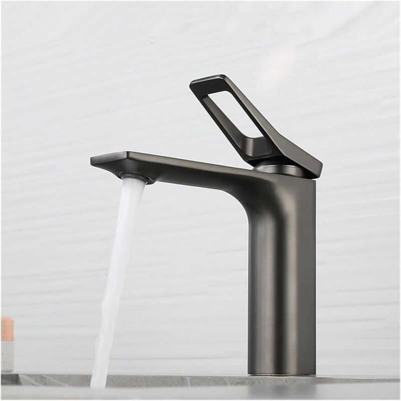 foto del prodotto rapanda rubinetto per lavabo da bagno cromato lucido, rubinetto per bagno con maniglia singola, rubinetto per lavabo, miscelatore acqua calda e