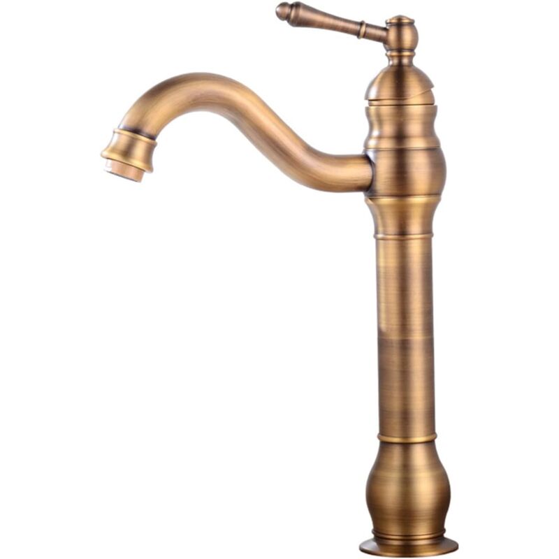 foto del prodotto rapanda rubinetto per lavabo da bagno monoforo, rubinetto per lavabo da bagno in ottone anticato, rubinetto per lavabo da bagno monocomando per