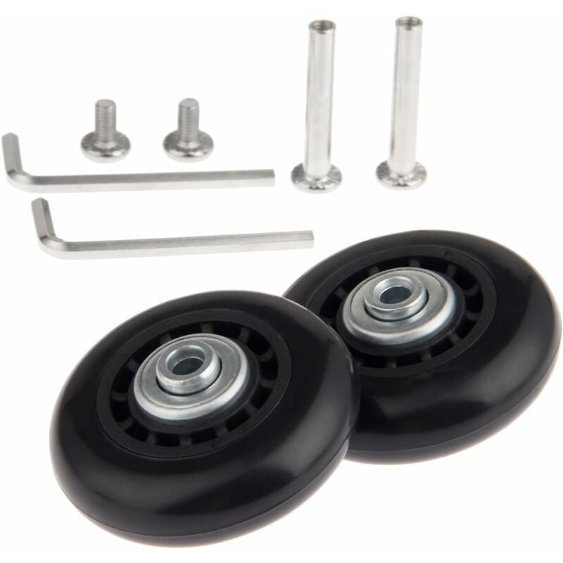 foto del prodotto rapanda ruote per valigia, set di 2 ruote di ricambio per valigia per riparazione valigia, ruote di ricambio con assi con cuscinetti 70 x 24mm