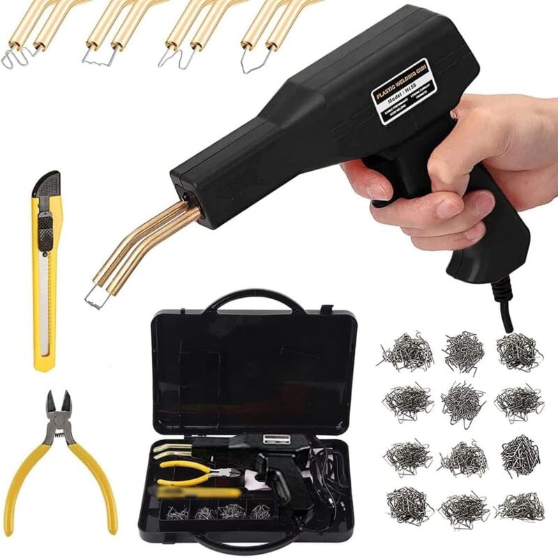 foto del prodotto rapanda saldatrice per plastica da 150 w, pistola per saldatura con 800 punti metallici a caldo, kit di riparazione paraurti auto, strumento per la