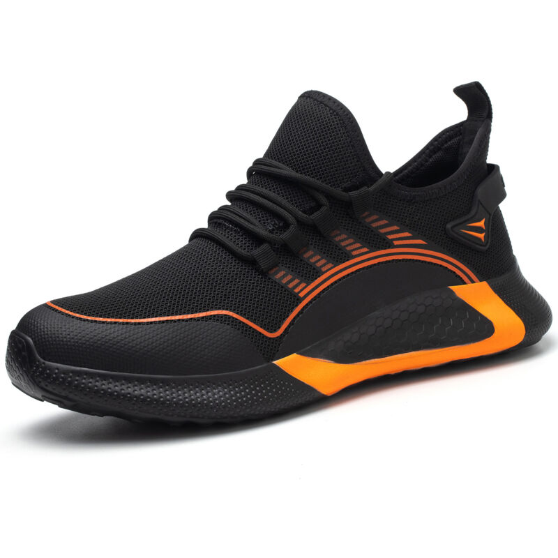 foto del prodotto rapanda scarpe antinfortunistiche, sneaker antinfortunistiche leggere e comode da donna, scarpe da lavoro con puntale in acciaio colore arancione