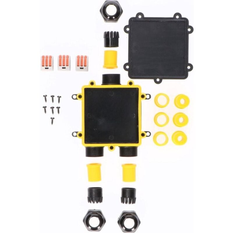 foto del prodotto rapanda scatola di giunzione, scatola di giunzione elettrica esterna a 3 vie ip68 impermeabile terminali a leva automatica per collegamenti