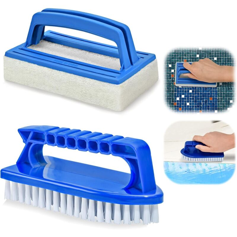 foto del prodotto rapanda set di 2 spazzole per piscina, spugne per piscina, tampone di pulizia, spugna, spazzola per alghe, spazzola per la pulizia, scrubber