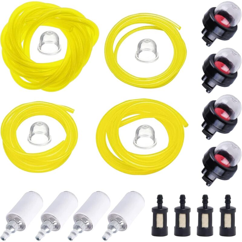 foto del prodotto rapanda set di 4 tubi flessibili per carburante per tosaerba con filtro carburante e pompetta di adescamento 2x3,5 mm, 2,5x5 mm, 3x5 mm, 3x6 mm 