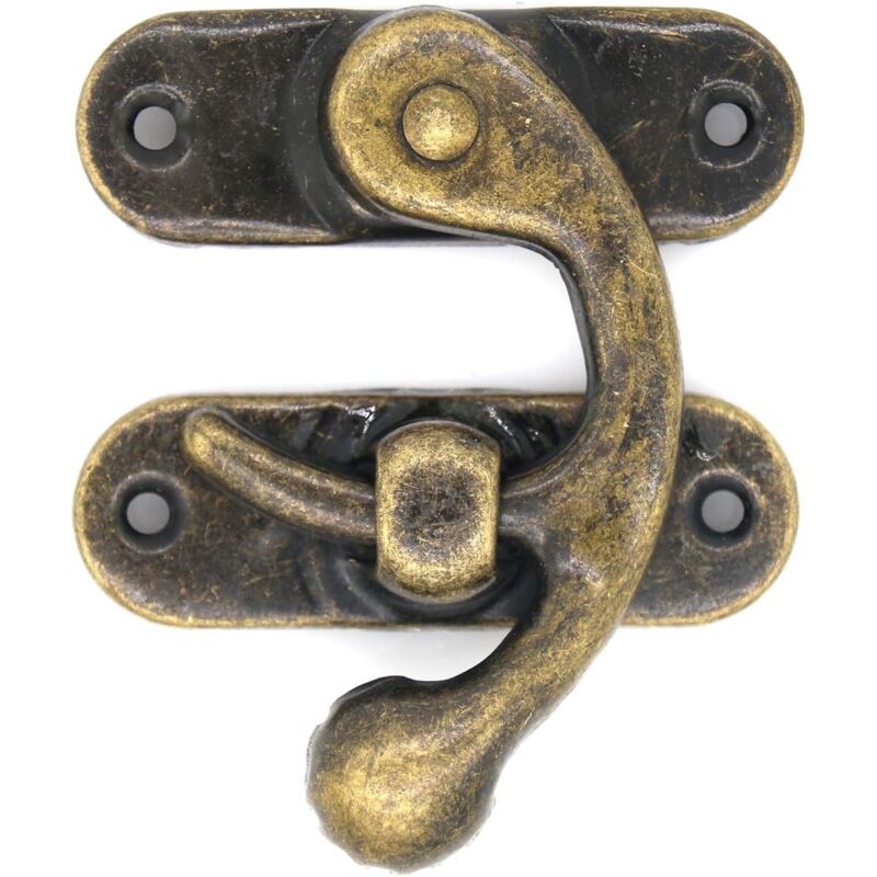 foto del prodotto rapanda set di ganci per mobili di 4 ganci per portagioie in bronzo massiccio anticato spesso con chiusura fibbia con chiusura dritta 