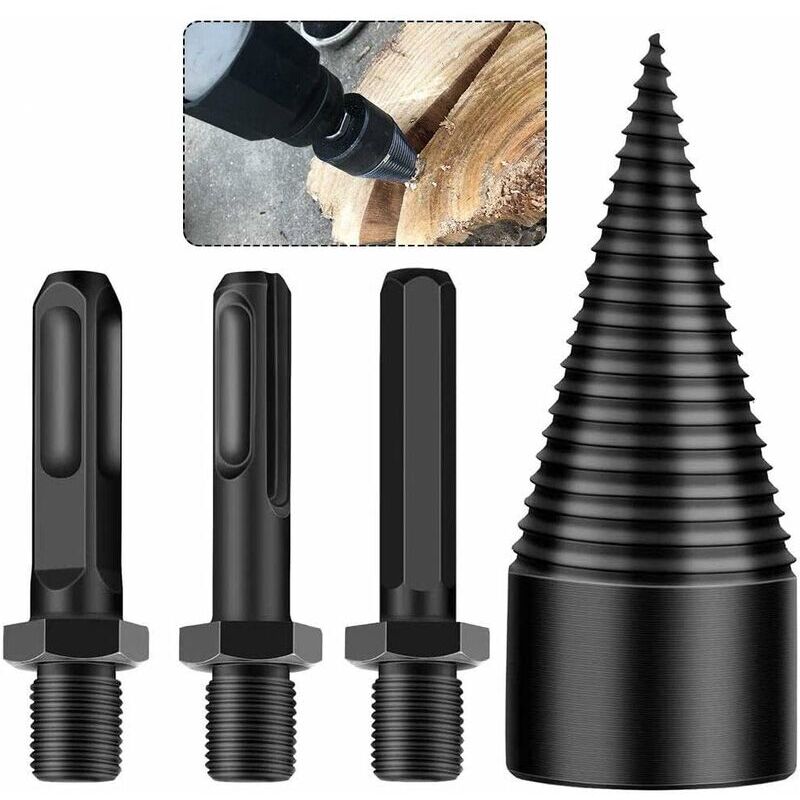 foto del prodotto rapanda spaccalegna spaccalegna punta da trapano conica da 42 mm punta da trapano per legno per spaccare il legno utensile da taglio per legno con