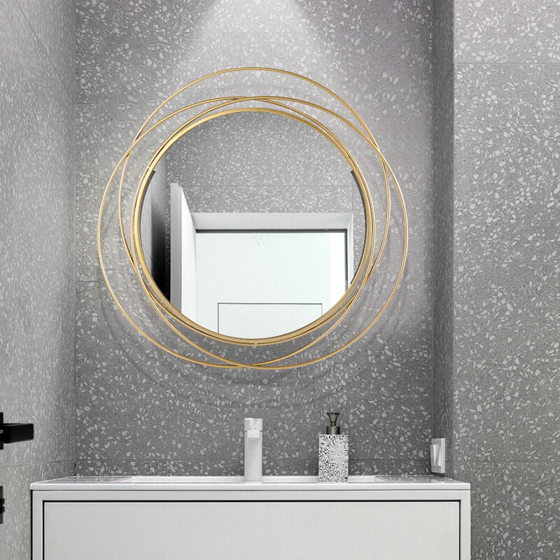 foto del prodotto rapanda specchio da parete rotondo in ferro con cornice decorazione specchio da parete specchio da parete soggiorno camera da letto ufficio