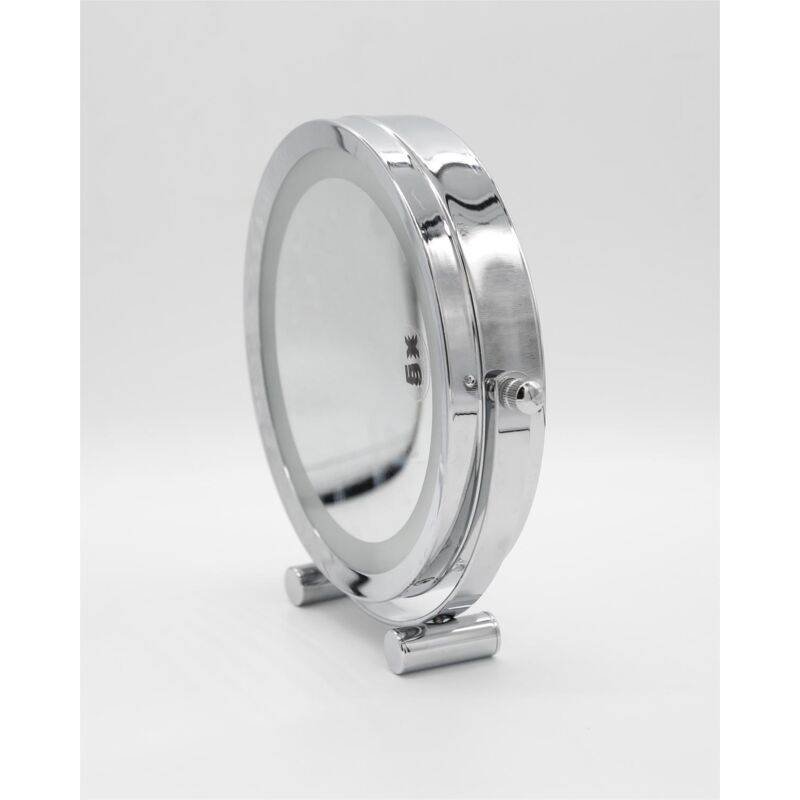 immagine 0 del prodotto rapanda specchio ingranditore, specchio cosmetico da tavolo in stile europeo, specchio da bagno in acciaio a led argento