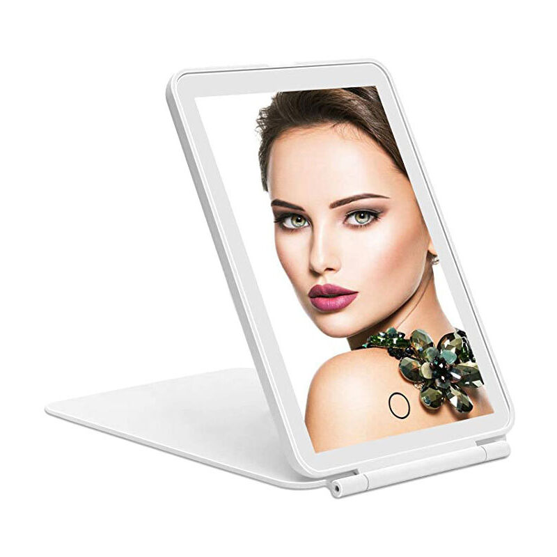 foto del prodotto rapanda specchio per il trucco ricaricabile con luce, illuminazione a 3 colori, luminosit regolabile, touch screen regolabile, specchio per il