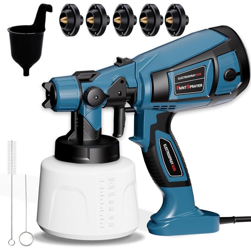 foto del prodotto rapanda spruzzatore di vernice da 800 w, spruzzatore di vernice elettrico hvlp con serbatoio da 1400 ml, spruzzatori di vernice per recinzioni con