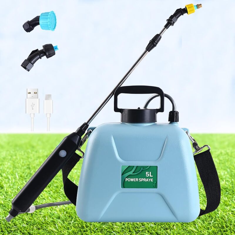 foto del prodotto rapanda spruzzatore elettrico da giardino con 3 ugelli regolabili, ricaricabile tramite usb, spruzzatore fitosanitario per giardino, diserbo e