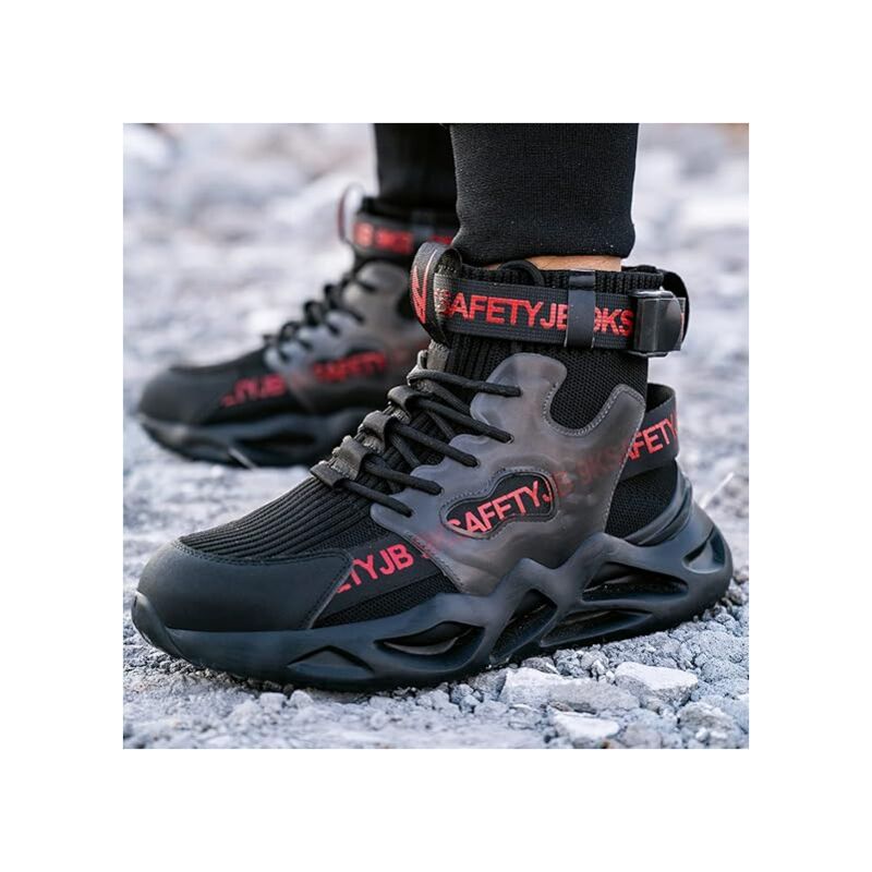 foto del prodotto rapanda stivali alti di sicurezza con punta in acciaio scarpe da lavoro da costruzione leggere e traspiranti resistenti agli urti 44