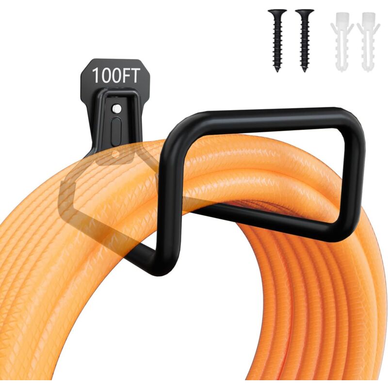 foto del prodotto rapanda supporto a parete per tubo da giardino, supporto per tubo da giardino resistente per esterni, avvolgitubo in metallo, gancio per tubo con 4