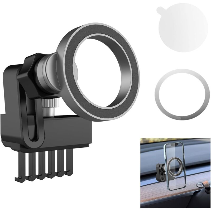foto del prodotto rapanda supporto per telefono per auto, supporto per telefono per auto con ventilazione magnetica, anello magsafe, accessorio per auto per tesla