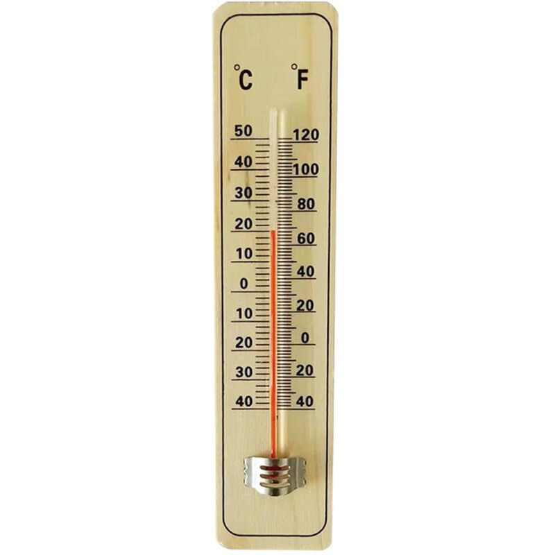 foto del prodotto rapanda termometro analogico da giardino in legno per uso interno ed esterno. termometro h3c7