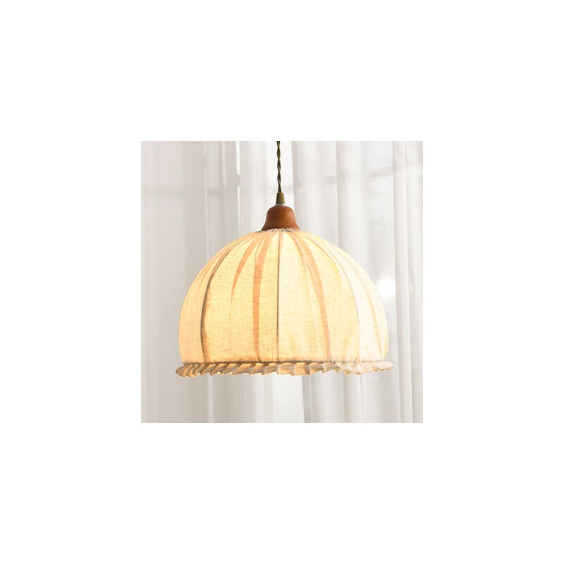 foto del prodotto rapanda testiera in cotone e lino lampadario a soffitto piccolo lampadario decorazione testata singola e27 lampadario paralume in tessuto