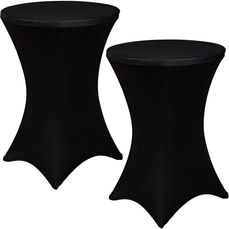 foto del prodotto rapanda tovaglia da cocktail in spandex elasticizzato, 2 pezzi, 24x43 pollici, copritavolo per matrimoni, eventi, feste nero, 24x43 pollici 