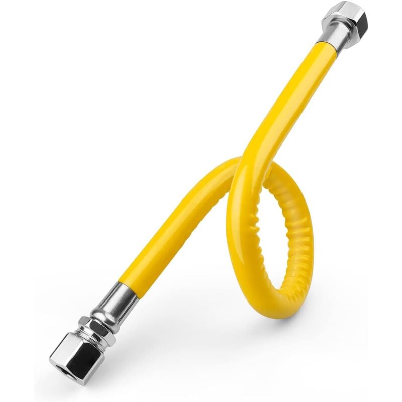 foto del prodotto rapanda tubo gas in acciaio inossidabile 304 tubo gas propano butano da 50 cm, flessibile antideflagrante da 1 2 , per fornello a gas,