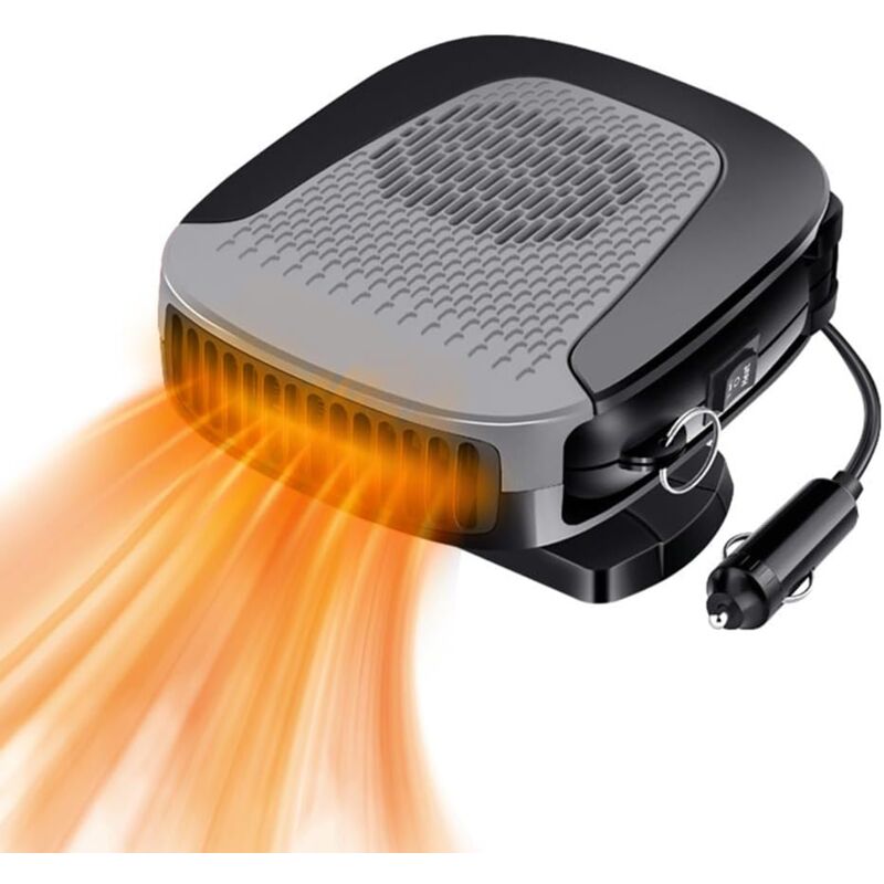 foto del prodotto rapanda ventilatore per auto, riscaldatore e sbrinatore per auto, con base girevole a 360 , riscaldatore per accendisigari da 12 v, riscaldatore da