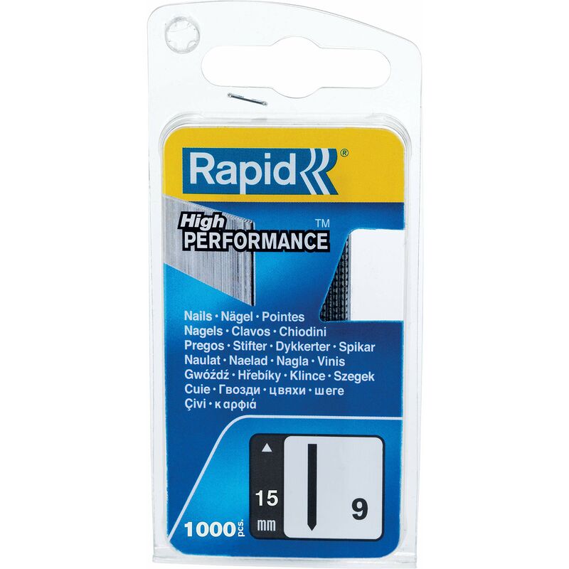 foto del prodotto rapid chiodini spilli n 9 senza testa in acciaio con taglio di precisione, punte da 15 mm, confezione 1000 pz