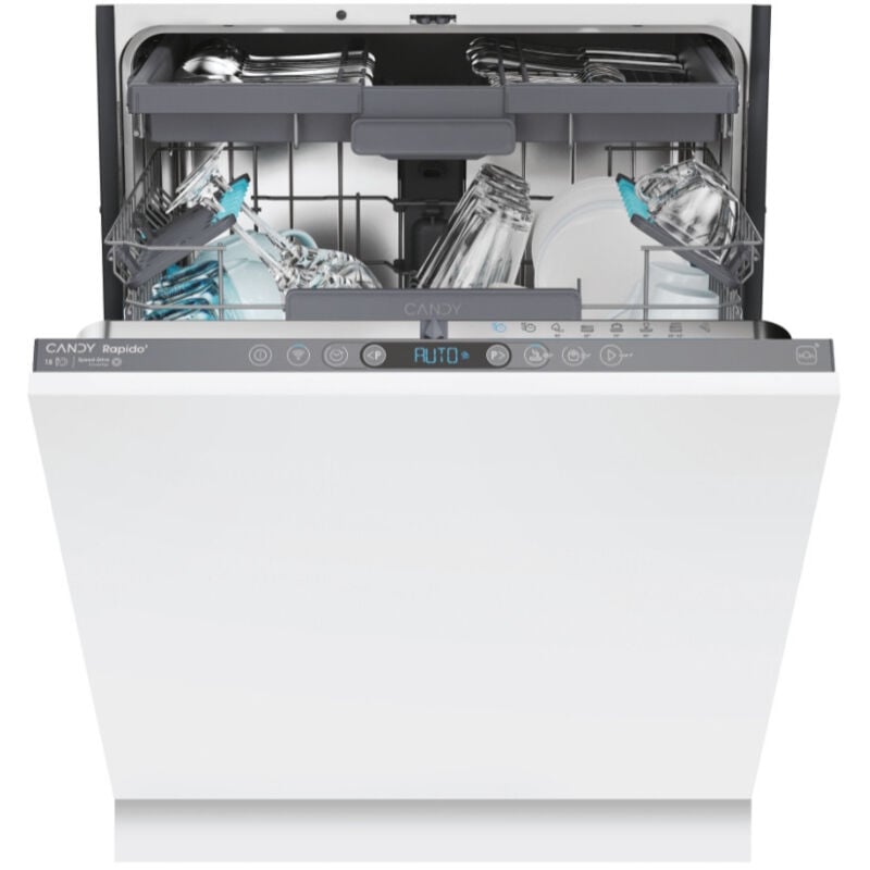 foto del prodotto rapid ci 5c6f1a lavastoviglie 15 coperti a scomparsa totale wi-fi antracite - candy