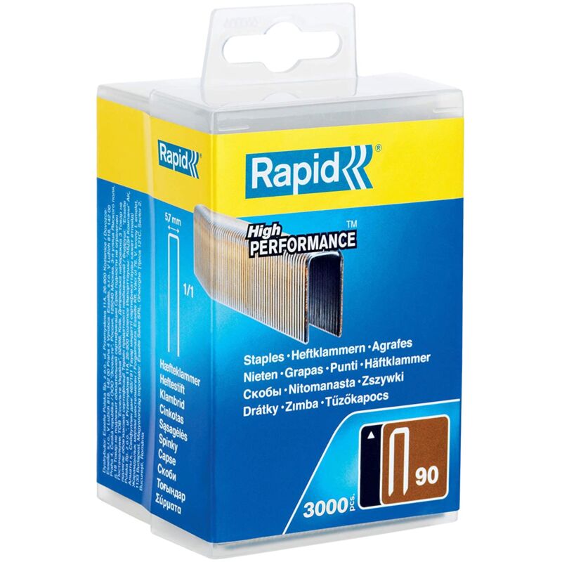 foto del prodotto rapid graffe per fissatrice pneumatiche n 90 per cod. 0497602, h. 30 mm conf. 3000 pezzi