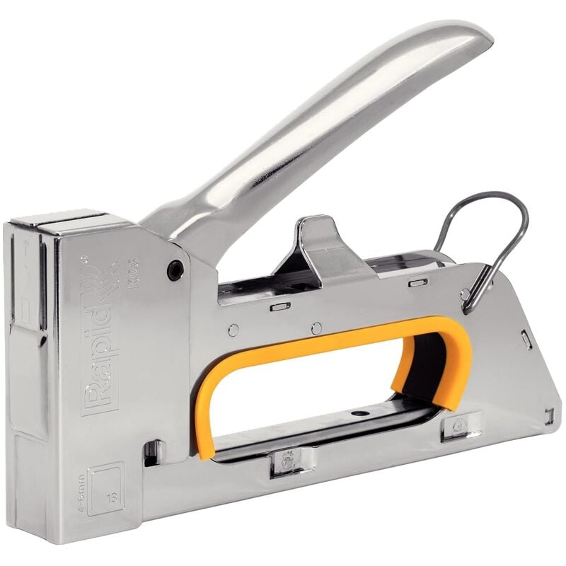 foto del prodotto rapid pro r23 graffatrice manuale per graffette per n. 13, dotata di impugnatura ergonomica, parti interne in acciaio, adatta a lavori di